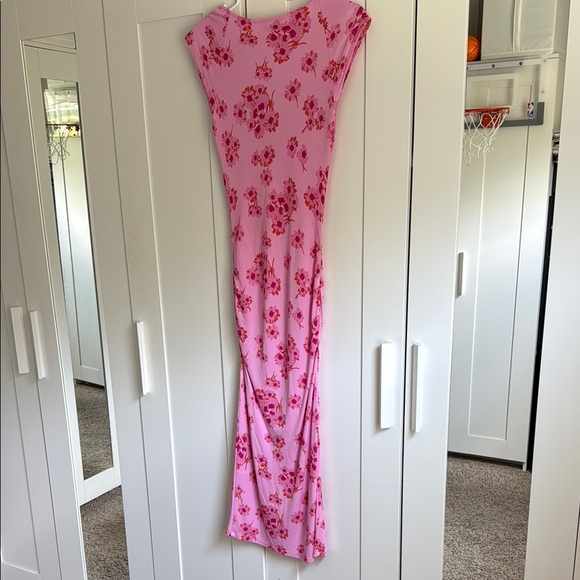 Rouge Laly Pink Floral Midi Dress - Picture 3 of 6